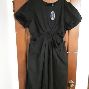 Scoop Black Puff-Sleeve Women's Dress Size 2X